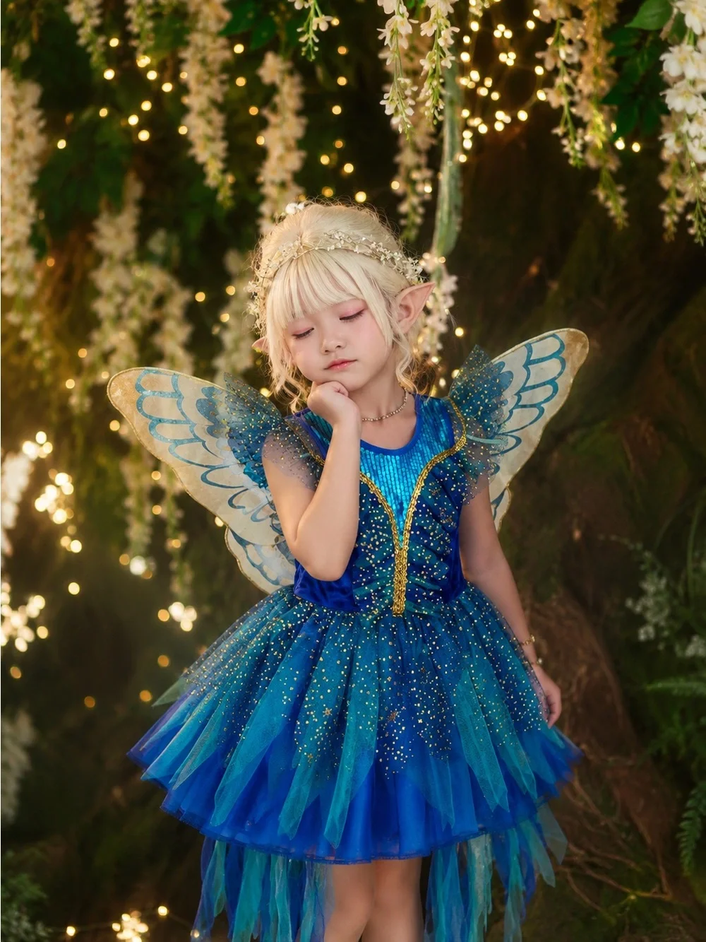Fairy Costume Dress with Wings and lights